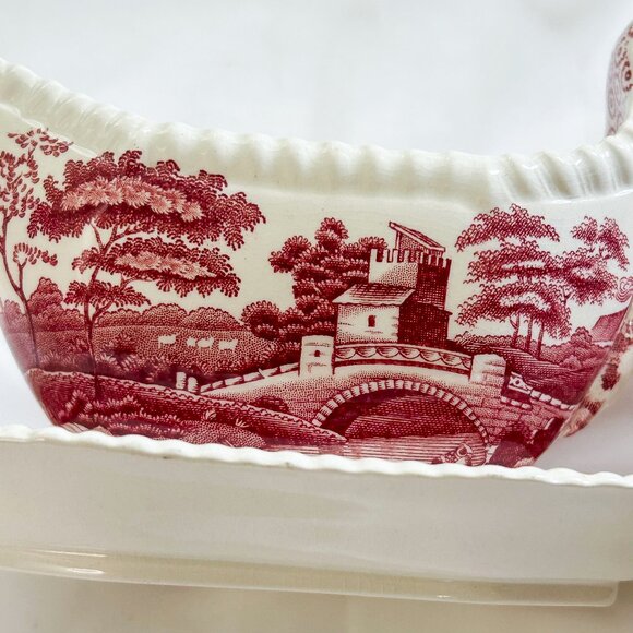 Copeland Spode Tower Vintage Gravy Boat with Attached Saucer - Picture 8 of 12